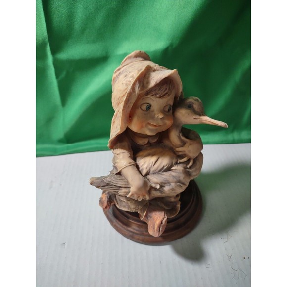 Vintage Giuseppe Armani Gullivers World Porcelain Statue Figure Girl & Her Goose - Picture 2 of 12